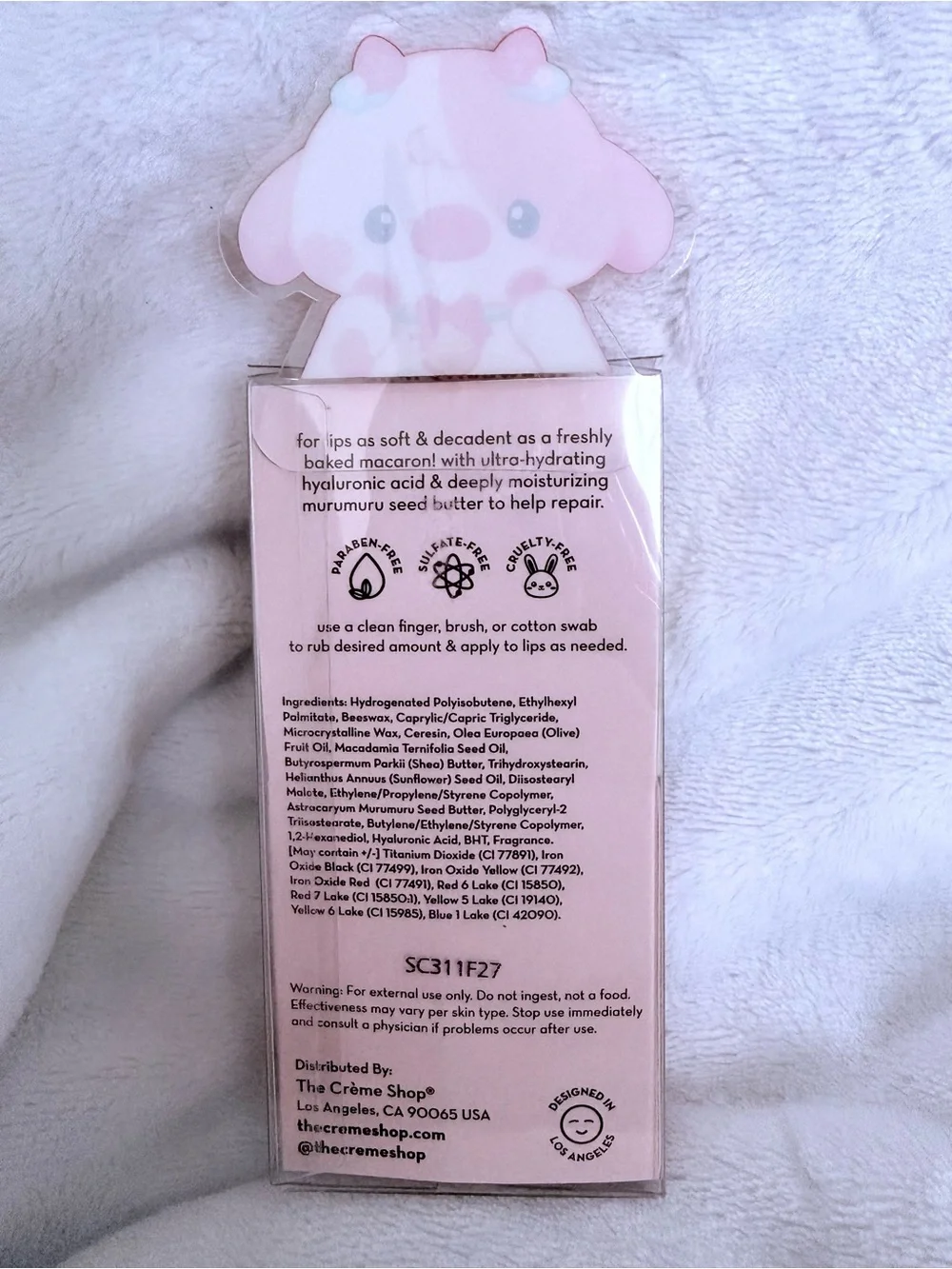The Crème Shop Moisture Remedy Macaron Lip Balm -Pink Cow (Strawberry Milk)